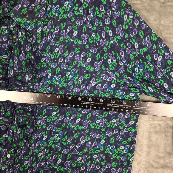 Womens Top 1X Floral Ruffles Chiffon Sheer Feminine Fairy Peasant‎ Career Office - Picture 3 of 7